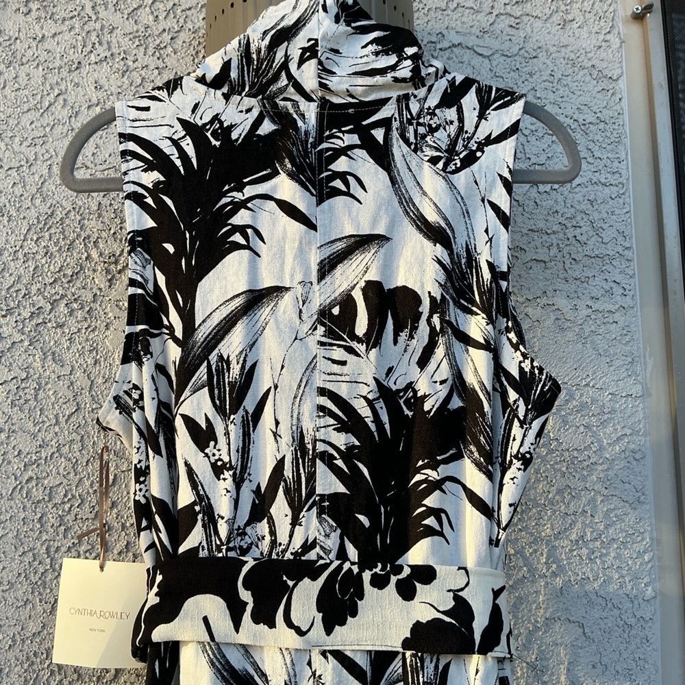 NWT Cynthia Rowley High Low Tent Midi Dress Linen Blend Extra Large Lagenlook - Picture 7 of 12